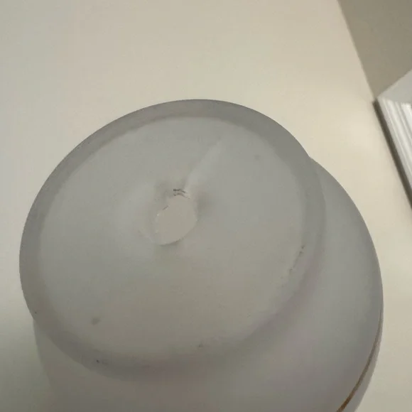 Vintage Hand Blown Opaque Glass Vase With Gilt Flowers 12 1/2” - Picture 8 of 10